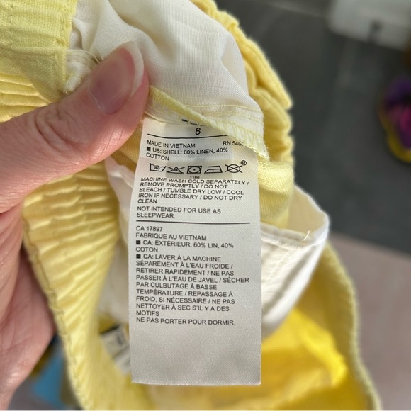 NWT Janie and Jack Pale Yellow Bermuda Shorts Size 8 Linen Cotton Blend - Picture 4 of 11